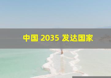 中国 2035 发达国家